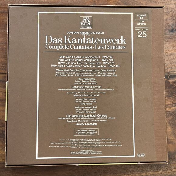 J.S. Bach Das Kantatenwerk Complete Cantatas Vol 25 LP Box Set 1980 Telefunken - Picture 8 of 8